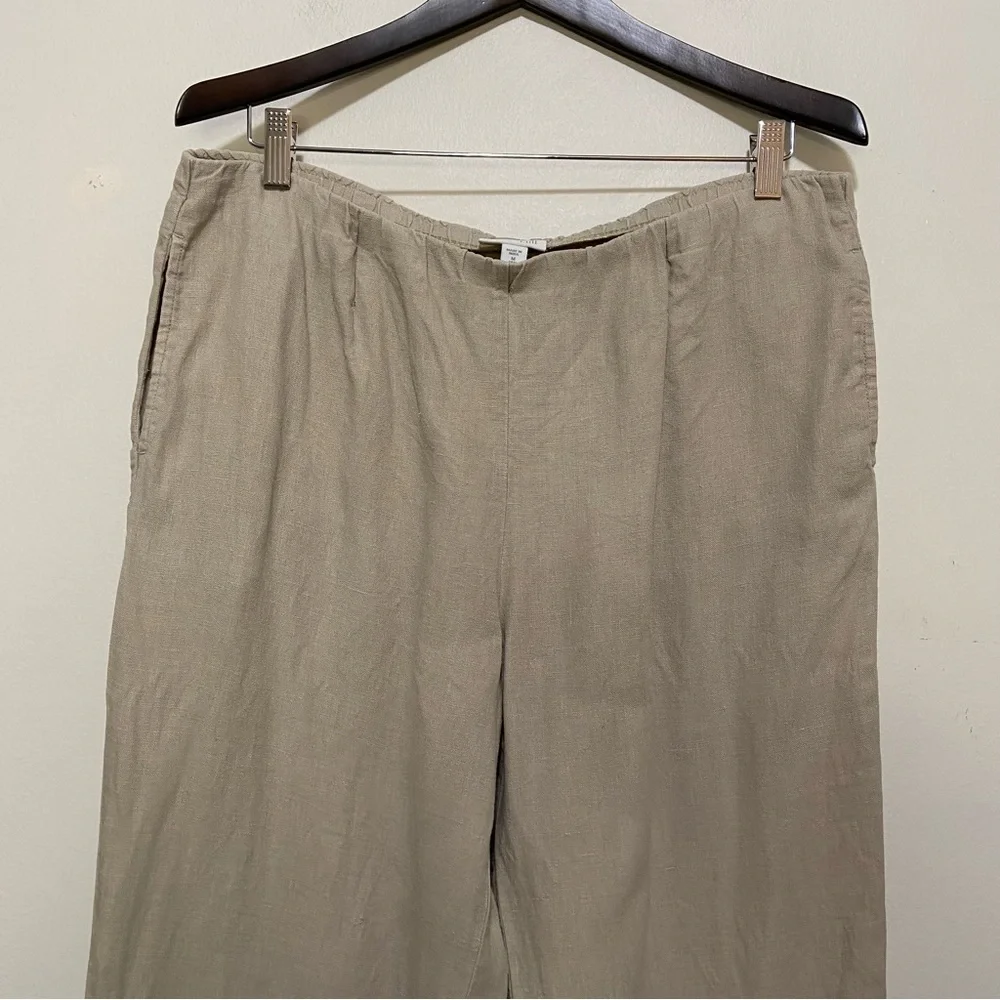 J. Jill Love Linen Beige Straight Leg Pull On Pants